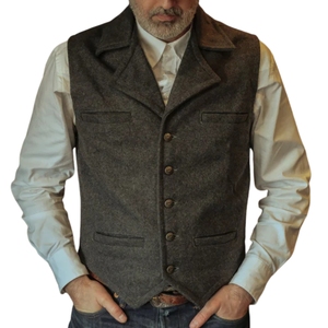 Nouvelle collection été – Gilet décontracté pour homme, coupe ajustée, col en V, anti-boulochage, avec fermeture éclair et détails boutonnés - Product Image 4