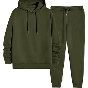 New Tracksuit Manufacturer High Quality Cotton Tracksuits Set with pullover <b>Hoodie</b> and Pant tracksuit for man, 100% cotton - Product Image 1