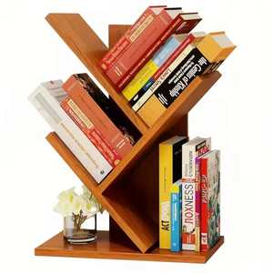 Estantería Moderna de Madera de Cerezo de 5 Niveles, Librería Vertical Compacta, Organizador de Almacenamiento Vertical para el Hogar y la Oficina - Product Image 1