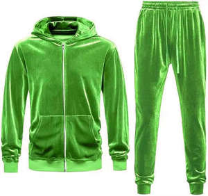 Ensemble de survêtement en velours pour homme, veste à capuche zippée chaude d'hiver, ensemble de jogging, vêtements de sport décontractés pour l'extérieur - Product Image 4