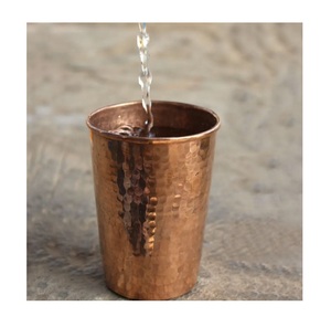 Sleek Copper Water Glass Handmade Tumbler Traditional Wellness Vessel Stylish Dining Kitchen Durable Premium Metal <b>Cup</b> - Product Image 1