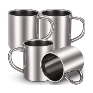 Vajilla para bebidas que le encantará: tazas de café de acero inoxidable de pared simple para café y bebidas calientes, elegantes tazas de café de metal. - Product Image 5