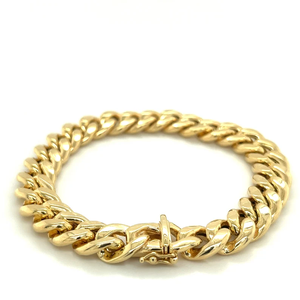 สร้อยข้อมือแบบ Cuban Link ชุบทอง 14K ทำจากโลหะผสมสังกะสี สำหรับผู้ชาย เหมาะสำหรับงานแต่งงาน แฟชั่นเครื่องประดับ ไม่มีเพชร - Product Image 2