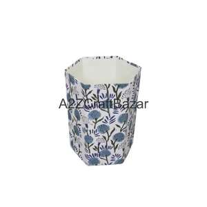 Poubelle élégante hexagonale pliable en papier recyclé fait main, pour usage intérieur/extérieur, bureau ou rue, idéale pour le bricolage et l'impression. - Product Image 3