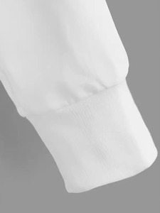 Sudadera Corta Blanca para Mujer CROWN GATE, de Manga Larga, Tejida, de Color Sólido, con Panel de Malla Transpirable, de Poliéster Ecológico - Product Image 2