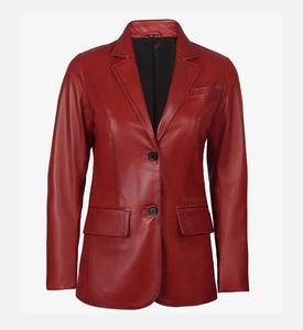 Nuevo Blazer de Moda Negro de Piel de Oveja Auténtica para Mujer, Chaqueta de Cuero Curtido Vegetal - Product Image 1