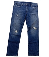 Jean en denim vintage délavé à la pierre pour homme, taille mi-haute, coupe droite, extensible, grande taille, nouvelle collection, marque originale, hiver