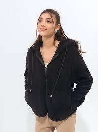 Premium Heavyweight Sherpa Zip Hoodie Charcoal Black Teddy Fleece Wholesale Unisex Faux Fur Ultra Soft Shaggy Fleece Hoodie - Product Image 3