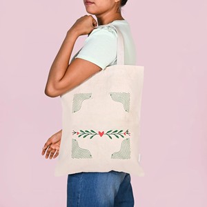 <b>Canvas</b> Tote <b>Bag</b> <b>Large</b> Size Shoulder Handle Geometric Pattern Daily Use Shopping <b>Bag</b> Minimalist Style - Product Image 4