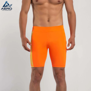 OEM ODM One Solid Orange Color Good Supplier Make Your Own Soft Stretchy And Supportive Fabric <b>Compression</b> <b>Shorts</b> For <b>Men</b> Wear - Product Image 1