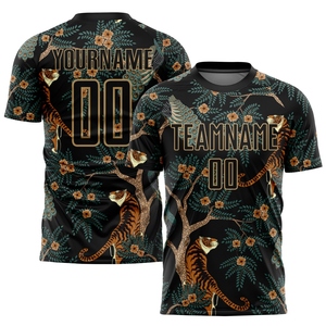 Maillot de football personnalisé de qualité supérieure, or et orange, par sublimation, tendance, vente en gros directe pour l'industrie - Product Image 2