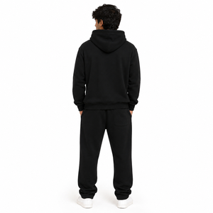 Sudaderas con capucha unisex personalizadas con logo impreso, estilo oversize y corte holgado, con cremallera, pedrería, 100% algodón, 500 g/m² de alto gramaje, chándal OEM - Product Image 3