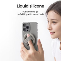 2 in 1 Pegangan Ponsel Universal dengan Tali Jari, Cincin Magnetik, Penyangga, dan Loop untuk iPhone Duo 18 17 16 15 14 13 12
