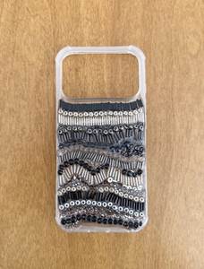 Handmade Beaded Phone <b>Case</b> With Sun Design Rectangular Shape Textile Material Embroidery Craft Accessory - Product Image 5