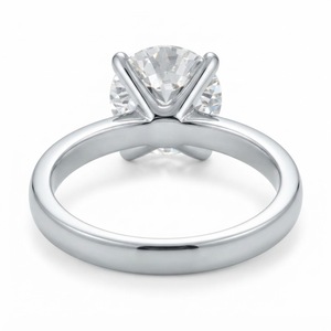 Bague solitaire en moissanite certifiée GRA, taille brillant rond, plaqué or blanc, bijoux de fiançailles pour femmes - Product Image 4