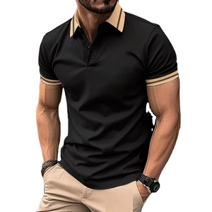 Nueva moda de verano para hombre, informal, de manga corta, con botones, solapa, Color sólido, transpirable, Camiseta clásica, Parte delantera personalizada, hecha a medida - Product Image 1