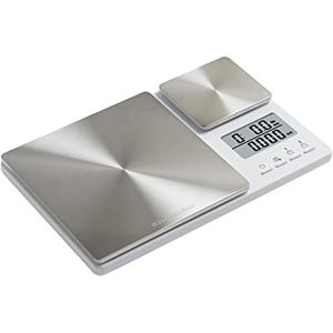 Balance alimentaire numérique de cuisine KQ909 blanche, capacité de 11 livres avec précision de 16 oz, plateforme double en acier inoxydable - Product Image 1