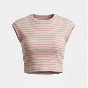 Nouveauté : T-shirts courts pour femmes, coupe ajustée, manches courtes, pour le sport, le yoga, l'entraînement et la gym - Product Image 1