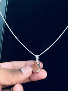 Collar de plata alemana hecho a mano con gemas de la mejor calidad y bajo precio, con diseño de serpiente y gema ovalada marrón para mujer. - Product Image 1
