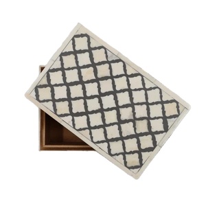 Handmade Custom Mother of Pearl Jewelry <b>Box</b> with Bone Inlay Stylish and Functional <b>Storage</b> Solution Elegant Jewelry Collection - Product Image 1