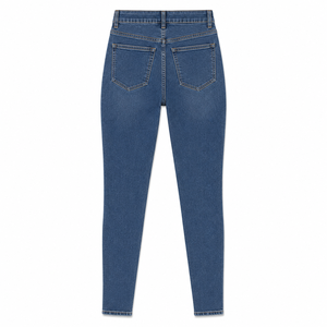 Jean vintage taille haute coupe droite Alpha Cut pour femme en denim extensible, effet sculptant, coupe régulière, été automne OEM ODM - Product Image 3