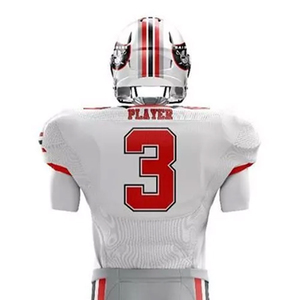 Ensemble d'uniformes de football américain personnalisés, de style différent, couleur unie, manches courtes, couleur personnalisée, sublimation, séchage rapide - Product Image 6