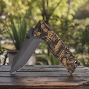 Couteau de survie pliable en titane pour l'extérieur, lame en acier inoxydable 3CR13, couteau de poche à manche en alliage d'aluminium pour la défense personnelle et le camping - Product Image 2