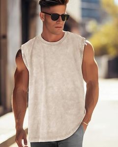 เสื้อกล้ามผู้ชาย Six Trend Sports สีเบจ คอกลม แขนกุด สวมใส่สบาย ระบายอากาศได้ดี แห้งเร็ว ผ้าถัก สีพื้น 100% ผ้าฝ้าย - Product Image 4