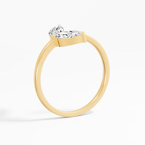 Anillo de Compromiso de Moissanita Estilo Hoja al por Mayor, 0.58 Quilates, Oro Sólido de 10K, 14K, 18K, Chapado en Rodio, Engaste de Púas, B2B - Product Image 3