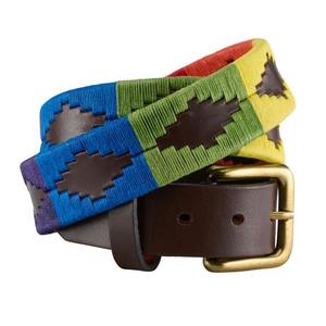 Ceinture Polo Faite Main Style Argentinien en Cuir Véritable de Vache Tressé avec Fil Ciré Brillant et Boucle en Alliage - Product Image 1