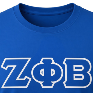 เสื้อยืด Zeta Phi Beta ทรงพอดีตัวสำหรับผู้หญิง สีน้ำเงินรอยัล ตัวอักษรกรีกเย็บขอบสีขาว คอกลม แขนสั้น ผ้าฝ้ายนุ่ม เสื้อทีมชมรม - Product Image 5