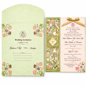 Tarjetas de boda elegantes con temática pastel, diseños florales, papel premium, impresión personalizada y estilo de invitación de lujo - Product Image 1