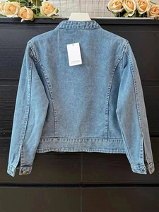 2026 Women Denim Jacket Autumn Winter Short Jean <b>Coat</b> Casual Blue Vintage Outerwear Fashion Button <b>Tops</b> Washed 100% Cotton - Product Image 6