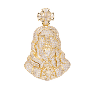 จี้พระเยซูแบบกำหนดเอง ชุบทอง ประดับเพชรทรงกลมเจียระไนแบบเหลี่ยม  เครื่องประดับผู้ชายแนวศาสนา ได้รับการรับรองจาก IGI จี้เงิน S925 สไตล์ฮิปฮอป - Product Image 5