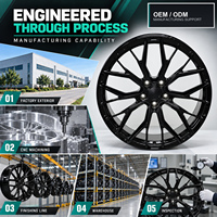 Jantes forgées 6061-T6 à 10 branches en Y, finition noir brillant, concaves peu profondes, 18-22 pouces, 5x112 5x120 5x130 pour BMW Audi Mercedes-Benz
