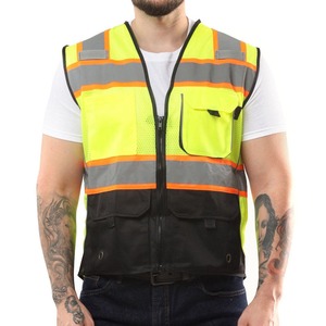 Nouveau gilet de sécurité en maille avec fermeture auto-agrippante, gilet de travail haute visibilité réfléchissant en jaune orange, logo personnalisé OEM, tissu - Product Image 1