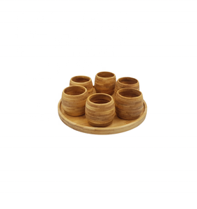 Tazas de madera talladas a mano de Vietnam Premium con asa, ideales para juegos de regalo de lujo y colecciones elegantes de bebidas para el hogar - Product Image 3