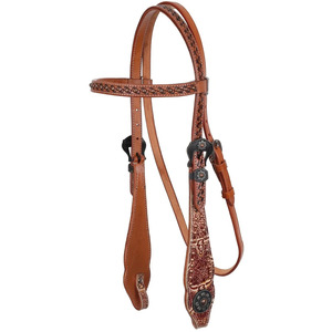 Buffalo Drift Cow Skull Headstall Twisted Fringe Breast Collar and Reins Western Horse Tack Set Premium Handmade Genuine Leather - Product Image 2