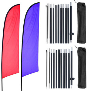 Soporte Portátil para Pancartas Tipo Lágrima, Banderas Negras, Azules, Rojas y Blancas, Tela de Malla Transpirable de Secado Rápido, Altura Ajustable, Instalación Instantánea - Product Image 4