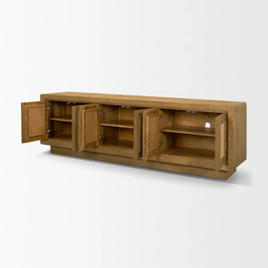 Moderno Mueble para TV de Madera Sólida con Puertas Planas para Almacenamiento en Sala de Estar, Compatible con Televisores de 65 Pulgadas o Más - Product Image 5