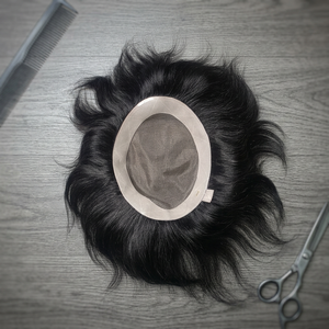 Toupet pour homme Taz Hair, cheveux naturels indiens, ondulations profondes, cheveux humains Remy, base mono douce, application facile - Product Image 5