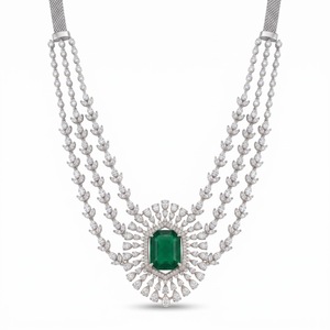 Collier en or 14K massif avec diamant de laboratoire, design créatif, sertissage pavé, cadeau unique, bijou de style vintage, testeur inclus - Product Image 6