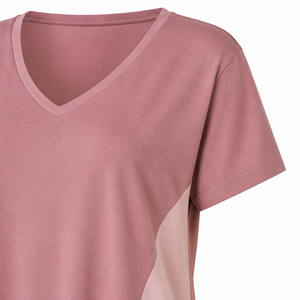 Conjunto de Dos Piezas para Mujer, Color Rosa Empolvado, con Logotipo Personalizado, Top con Cuello en V y Pantalones Cortos, Ropa Deportiva Informal y Transpirable para Verano - Product Image 5