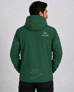 Veste Softshell Imperméable Verte pour Homme avec Capuche, Logo Personnalisé, Coupe-Vent, Vêtement de Travail d'Extérieur, Veste d'Hiver - Product Image 2