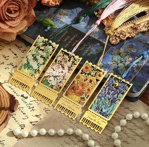 Marcapáginas de Metal con Diseño Floral Calado y Borlas de Colores Mixtos, Clásico, Reutilizable, con Impresión UV, para Regalo Corporativo Creativo - Product Image 4