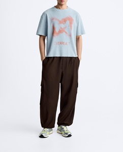 เสื้อยืดโอเวอร์ไซส์สตรีทแวร์ลายกราฟิกสำหรับผู้ชาย ขายส่ง เสื้อยืดแฟชั่นฮิปฮอปผ้าฝ้าย รับทำโลโก้ตามสั่ง OEM - Product Image 4