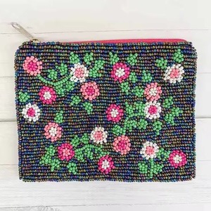 Porte-monnaie vintage artisanal perlé, pochette à monnaie faite main style western bohème perlée - Product Image 3