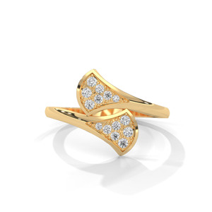 Bague en diamant pour femme, plaquée or, style pavé, bijoux de luxe, cadeau, à porter pour les occasions spéciales - Product Image 1