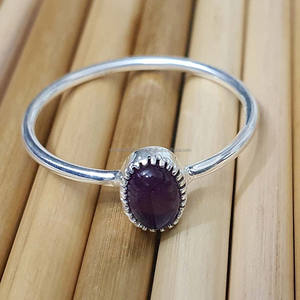 Anillos finos de Plata de Ley 925 al por mayor corte ovalado original moissanita amatista genuina alta calidad minimalista único de moda - Product Image 5