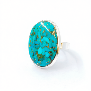 Blue Copper Turquoise 16.1 Grams Fine Cuff Links & Tie <b>Clips</b> <b>Ring</b> - Product Image 2